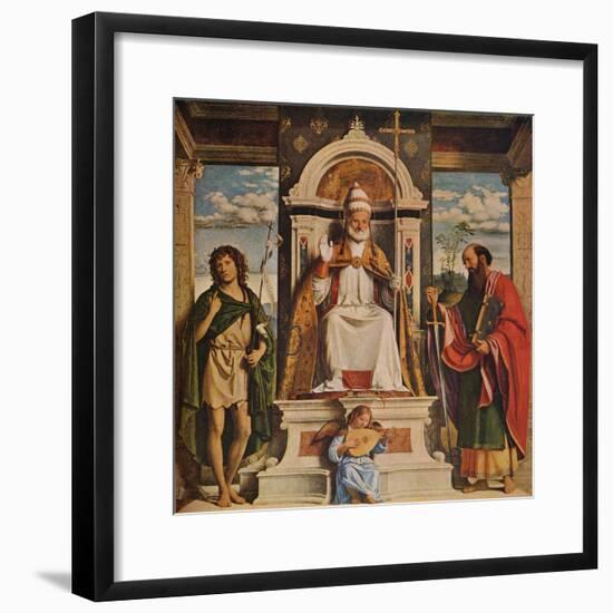 Saint Peter enthroned with Saints, John the Baptist and Saint Paul', c1516-Giovanni Battista Cima da Conegliano-Framed Giclee Print