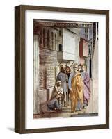 Saint Peter Following Saint John as He Heals The Sick with His Shadow-Masaccio-Framed Giclee Print