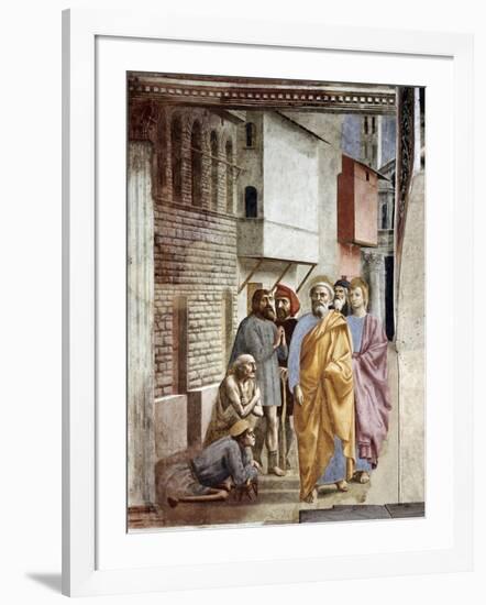 Saint Peter Following Saint John as He Heals The Sick with His Shadow-Masaccio-Framed Giclee Print