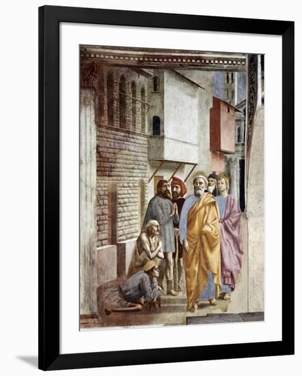Saint Peter Following Saint John as He Heals The Sick with His Shadow-Masaccio-Framed Giclee Print