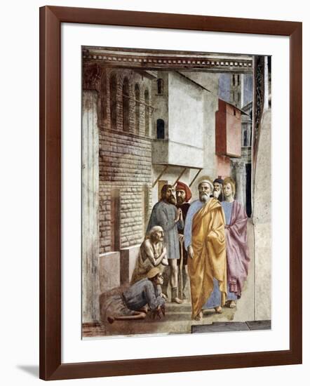 Saint Peter Following Saint John as He Heals The Sick with His Shadow-Masaccio-Framed Giclee Print