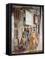Saint Peter Following Saint John as He Heals The Sick with His Shadow-Masaccio-Framed Stretched Canvas