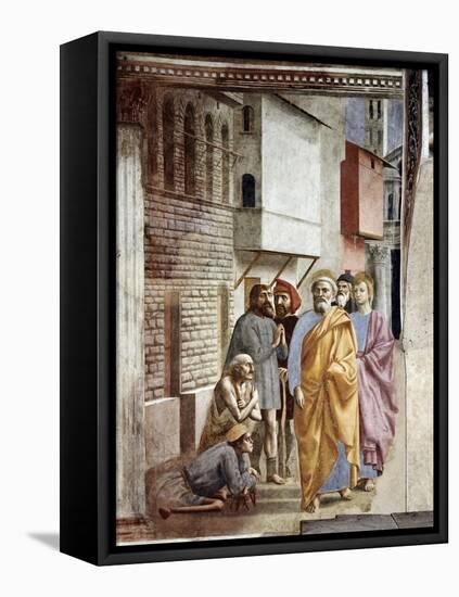 Saint Peter Following Saint John as He Heals The Sick with His Shadow-Masaccio-Framed Stretched Canvas