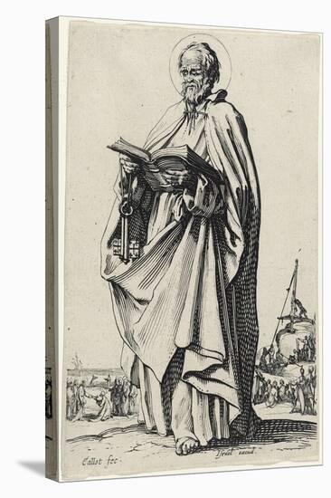 Saint Peter from Les Grands Apôtres (The Large Apostles), 1631 (Etching)-Jacques Callot-Stretched Canvas