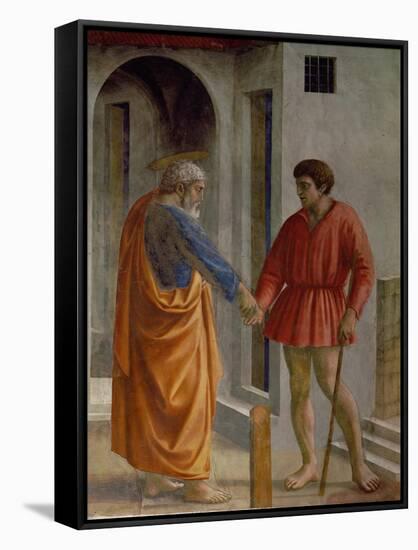 Saint Peter Hands the Tribute to the Tax Collector-Masaccio-Framed Stretched Canvas