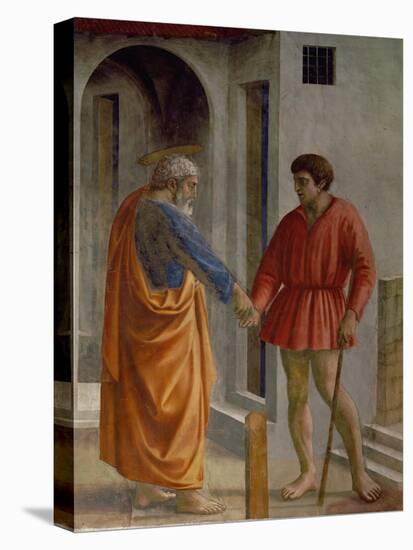 Saint Peter Hands the Tribute to the Tax Collector-Masaccio-Stretched Canvas