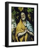 Saint Peter in Penitence, 1585-1590-El Greco-Framed Giclee Print