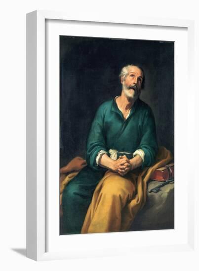 Saint Peter in Tears, C. 1655-Bartolomé Estebàn Murillo-Framed Premium Giclee Print