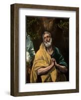 Saint Peter in Tears-El Greco-Framed Giclee Print