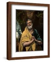 Saint Peter in Tears-El Greco-Framed Giclee Print