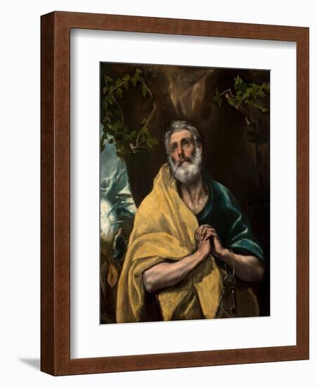 Saint Peter in Tears-El Greco-Framed Giclee Print