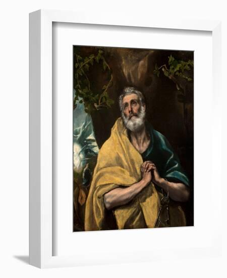 Saint Peter in Tears-El Greco-Framed Giclee Print