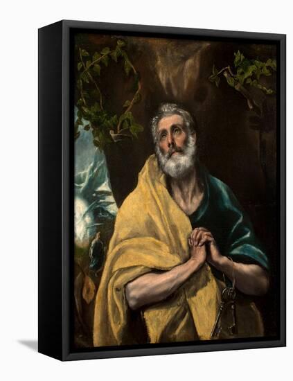 Saint Peter in Tears-El Greco-Framed Stretched Canvas