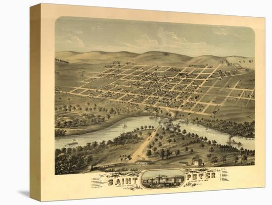 Saint Peter, Minnesota - Panoramic Map-Lantern Press-Stretched Canvas