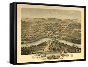 Saint Peter, Minnesota - Panoramic Map-Lantern Press-Framed Stretched Canvas