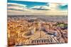 Saint Peter's Square in Vatican and Aerial View of Rome-S Borisov-Mounted Photographic Print