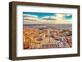 Saint Peter's Square in Vatican and Aerial View of Rome-S Borisov-Framed Photographic Print