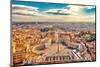 Saint Peter's Square in Vatican and Aerial View of Rome-S Borisov-Mounted Photographic Print