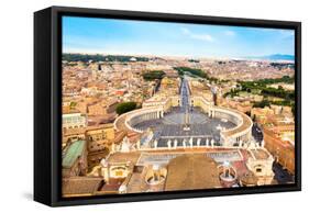 Saint Peter's Square in Vatican, Rome, Italy.-kasto-Framed Stretched Canvas