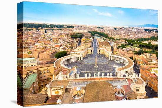 Saint Peter's Square in Vatican, Rome, Italy.-kasto-Stretched Canvas