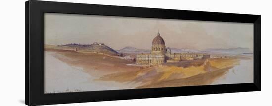 Saint Peters Rome Seen From The Villa Dorta Pamphili watercolor-Edward Lear-Framed Premium Giclee Print