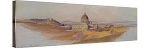 Saint Peters Rome Seen From The Villa Dorta Pamphili watercolor-Edward Lear-Stretched Canvas
