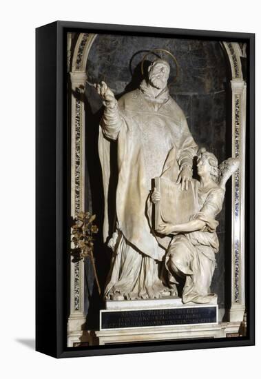 Saint Philip Neri with an Angel-Alessandro Algardi-Framed Stretched Canvas