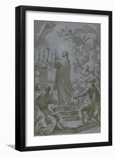 Saint Philippe de Néri célébrant la messe-Paolo Di Matteis-Framed Giclee Print