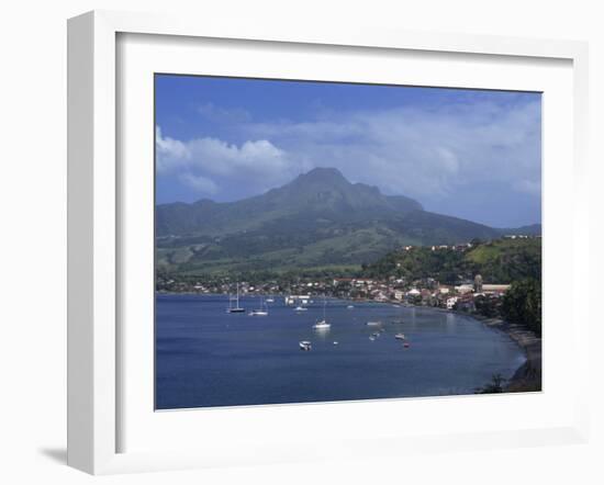 Saint Pierre Bay, with Mont Pele Volcano, Martinique, West Indies, Caribbean, Central America-Thouvenin Guy-Framed Photographic Print