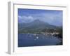 Saint Pierre Bay, with Mont Pele Volcano, Martinique, West Indies, Caribbean, Central America-Thouvenin Guy-Framed Photographic Print