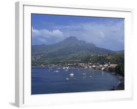 Saint Pierre Bay, with Mont Pele Volcano, Martinique, West Indies, Caribbean, Central America-Thouvenin Guy-Framed Photographic Print