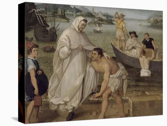 Saint Pierre Nolasque s'embarque pour ramener les captifs des Maures-Francisco Pacheco-Stretched Canvas