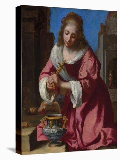 Saint Praxedis-Johannes Vermeer-Stretched Canvas