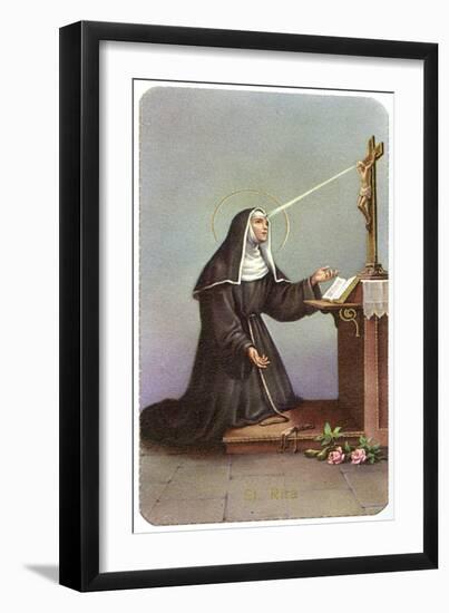 Saint Rita Praying-null-Framed Art Print