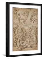 Saint Roch and the Virgin Interceding with Christ on Behalf of Plague Victims-Sante Peranda-Framed Giclee Print