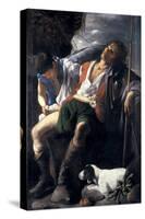 Saint Roch Comforted by an Angel-Carlo Saraceni-Stretched Canvas