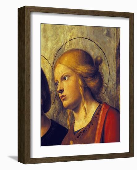 Saint's Face, Detail from Madonna with Child and Saints-Giovanni Battista-Framed Giclee Print