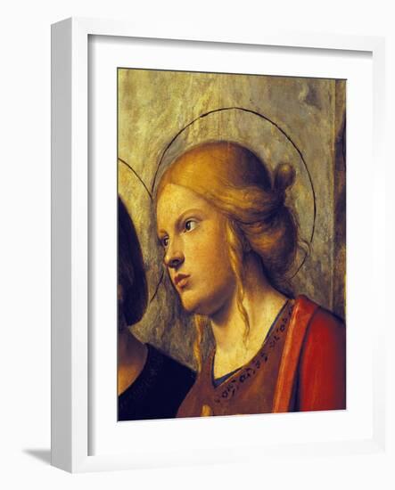 Saint's Face, Detail from Madonna with Child and Saints-Giovanni Battista-Framed Giclee Print