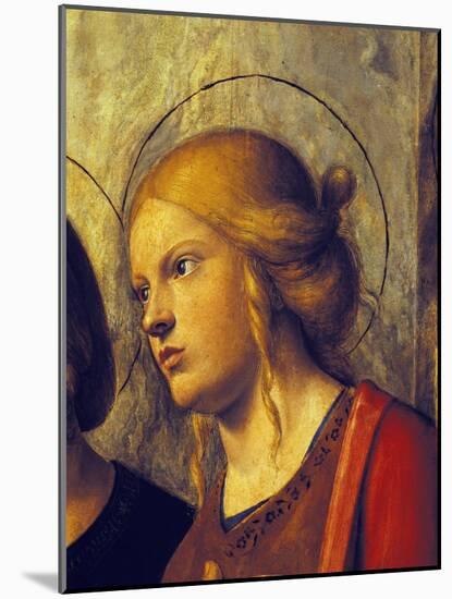 Saint's Face, Detail from Madonna with Child and Saints-Giovanni Battista-Mounted Giclee Print