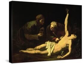 Saint Sebastian Attended by Saint Irene, 1628-Jusepe de Ribera-Stretched Canvas