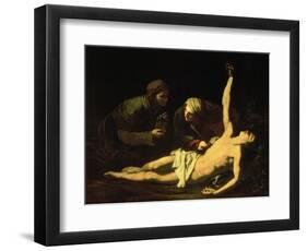 Saint Sebastian Attended by Saint Irene, 1628-Jusepe de Ribera-Framed Giclee Print