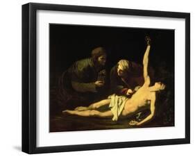Saint Sebastian Attended by Saint Irene, 1628-Jusepe de Ribera-Framed Giclee Print