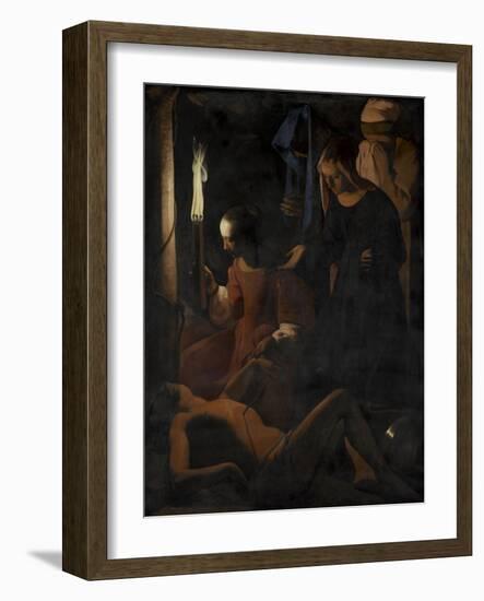 Saint Sébastien soigné par Sainte Irène-Georges de La Tour-Framed Giclee Print