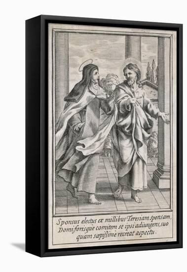 Saint Teresa of Avila Carmelite Talks with Christ in Her Vision-null-Framed Stretched Canvas