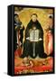 Saint Thomas Aquinas Standing Between Aristotle and Plato and over the Arab Philiosopher Averroes-Benozzo Gozzoli-Framed Stretched Canvas