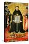 Saint Thomas Aquinas Standing Between Aristotle and Plato and over the Arab Philiosopher Averroes-Benozzo Gozzoli-Stretched Canvas