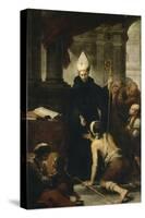 Saint Thomas de Villanueva donnant l'aumône-Bartolome Esteban Murillo-Stretched Canvas