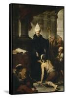 Saint Thomas de Villanueva donnant l'aumône-Bartolome Esteban Murillo-Framed Stretched Canvas