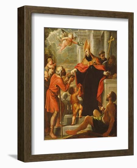 Saint Thomas of Villanova Distributing Alms (Oil on Canvas)-Mateo Cerezo-Framed Giclee Print