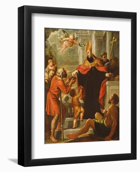 Saint Thomas of Villanova Distributing Alms (Oil on Canvas)-Mateo Cerezo-Framed Giclee Print